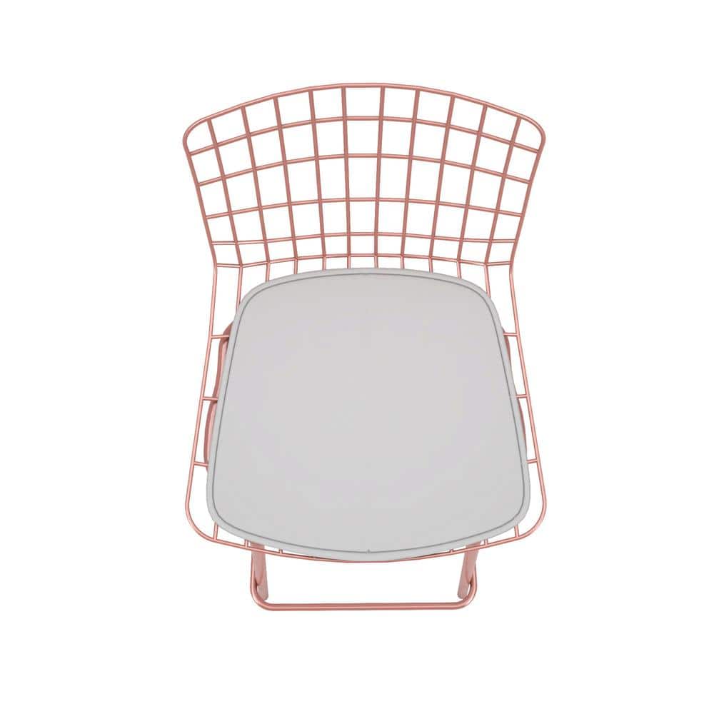 Madeline Rose Pink Gold and White Metal Leather Barstool 42"