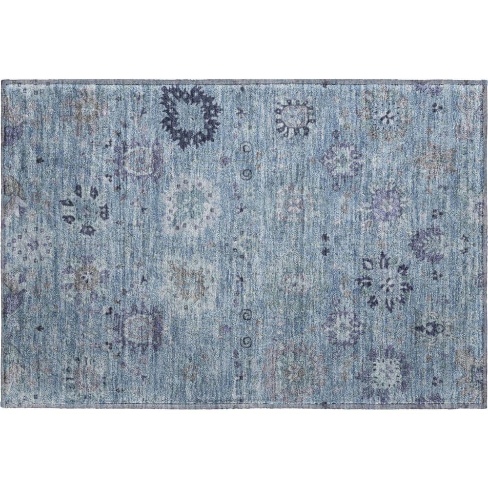 Mayfield Premium Machine Washable Abstract AMF2289 Denim 3 ft. x 4 ft. Area Rug price history on PriceWatchPro