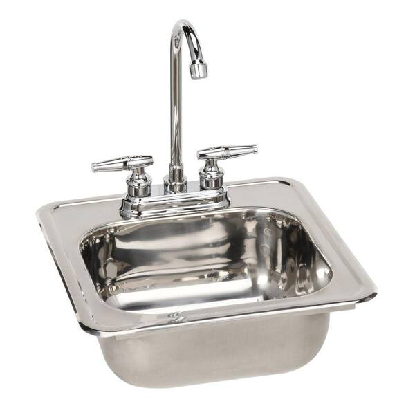 Pegasus Drop-in Polished Stainless Steel 15x15x6 Single Basin Kitchen Sink with Faucet-DISCONTINUED