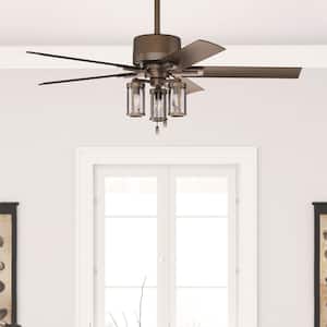 Lawndale 52 in. Indoor/Outdoor Satin Bronze Ceiling Fan with Light Kit Included