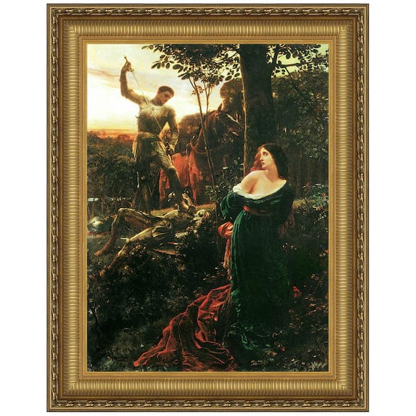 Design Toscano Chivalry, 1885 by Frank Dicksee Framed Nature Oil Painting Art Print 29.25 in. x 23.75 in.