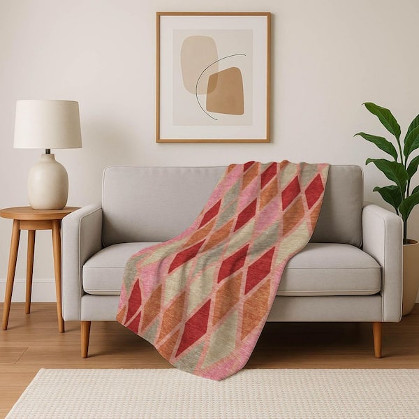 Premium Machine Washable ASB887 Pink 50 in. x 70 in. Sherpa Throw Blanket