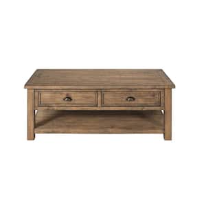 Monterey 50 in. Reclaimed Natural Large Rectangle Wood Coffee Table with Drawers