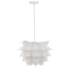 Contemporary Design 1-Light White Capiz Hanging Pendant Lighting