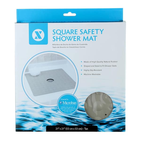 SlipX Solutions Square Shower Mat - Tan - 21 x 21 in