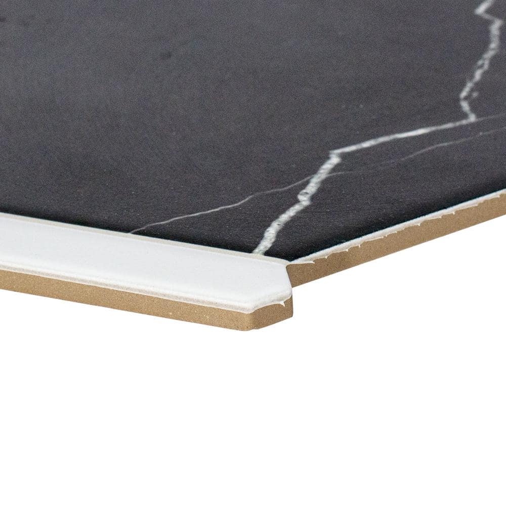 Samara Black and White Hexagon Porcelain Tile Set