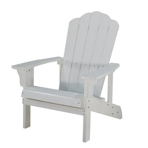 Misopily Outdoor White Folding Plastic Adirondack Chair, Patio Chair Weather Resistant