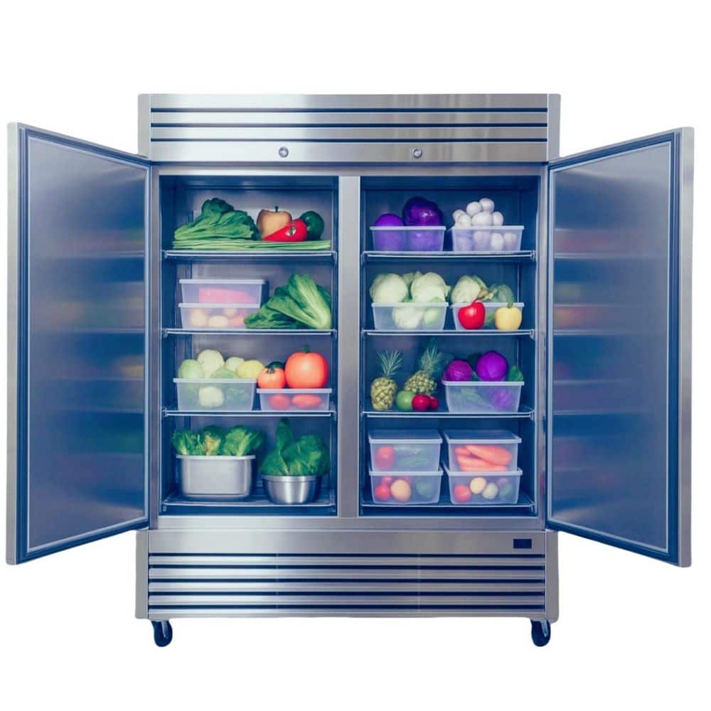 55 in. W 47 cu.ft. NSF Commercial Auto-Defrost 2-Door Refrigerator in Stainless Steel price history on PriceWatchPro