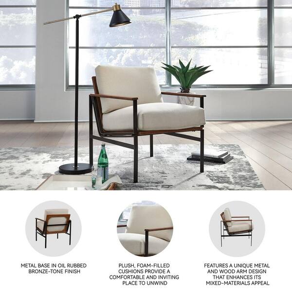 Signature DESIGN BY ASHLEY Tilden Beige Polyester Arm Chair with
