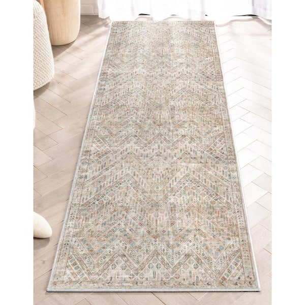 Ivory 2 ft. 3 in. x 7 ft. 3 in. Asha Anya Vintage Tribal Runner Area Rug