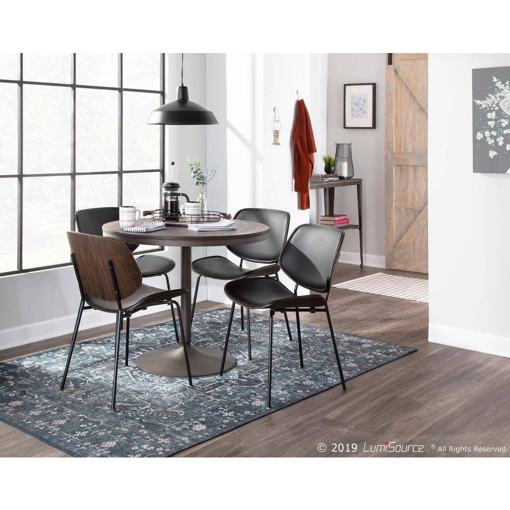 Lombardi 31'' Black Metal and Faux Leather Industrial Side Chair