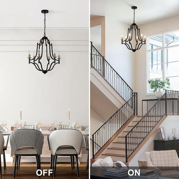 ZSMIHDOH 6-Light Black and Gold Geometric Modern Candelabra