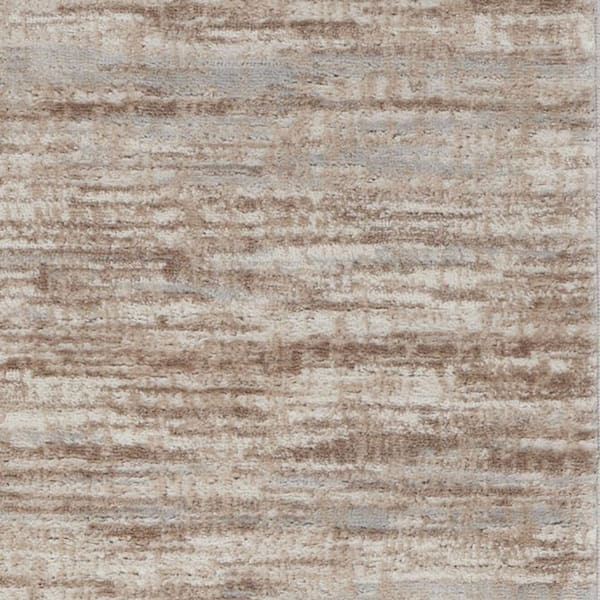 2 ft. x 6 ft. Ivory Abstract Washable Area Rug