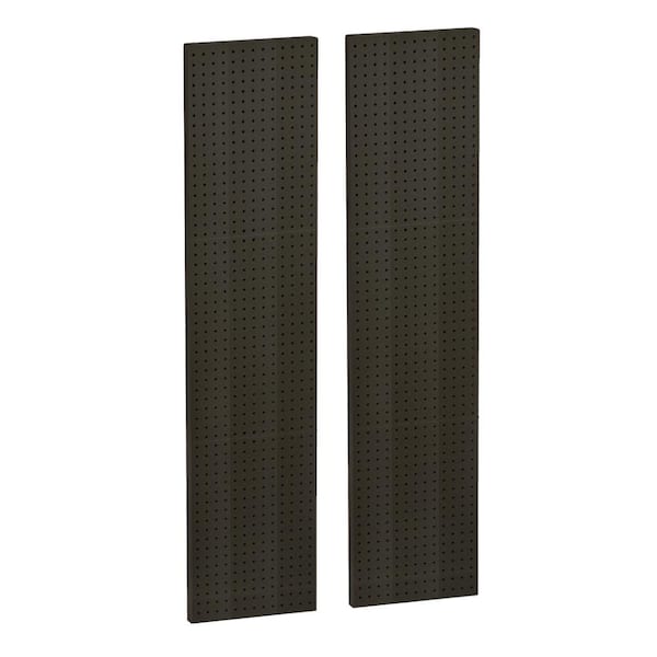 Unbranded 60 in. H x 13.5 in. W Pegboard Black Styrene One Sided Panel (2-Pieces per Box)