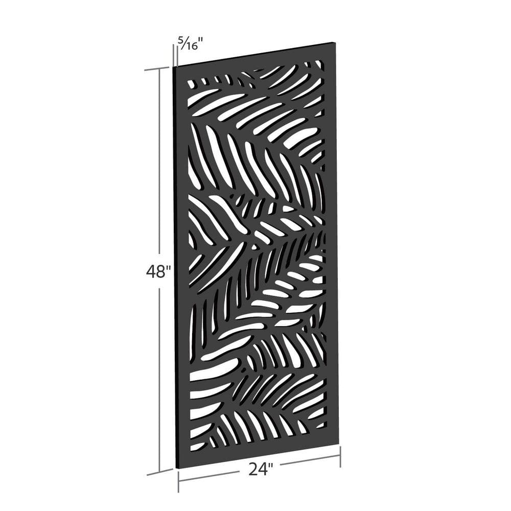 Tahiti Charcoal Recycled Polymer Decorative Privacy Panel, 48" x 24"