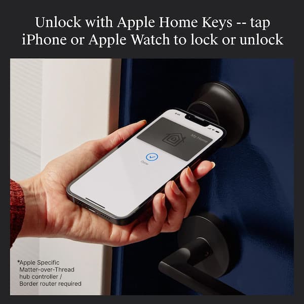 Lock+ (Matter)-Most Advanced Matter-Over-Thread Smart Lock Deadbolt-Works w/ Apple Alexa Google SmartThings Matte Black