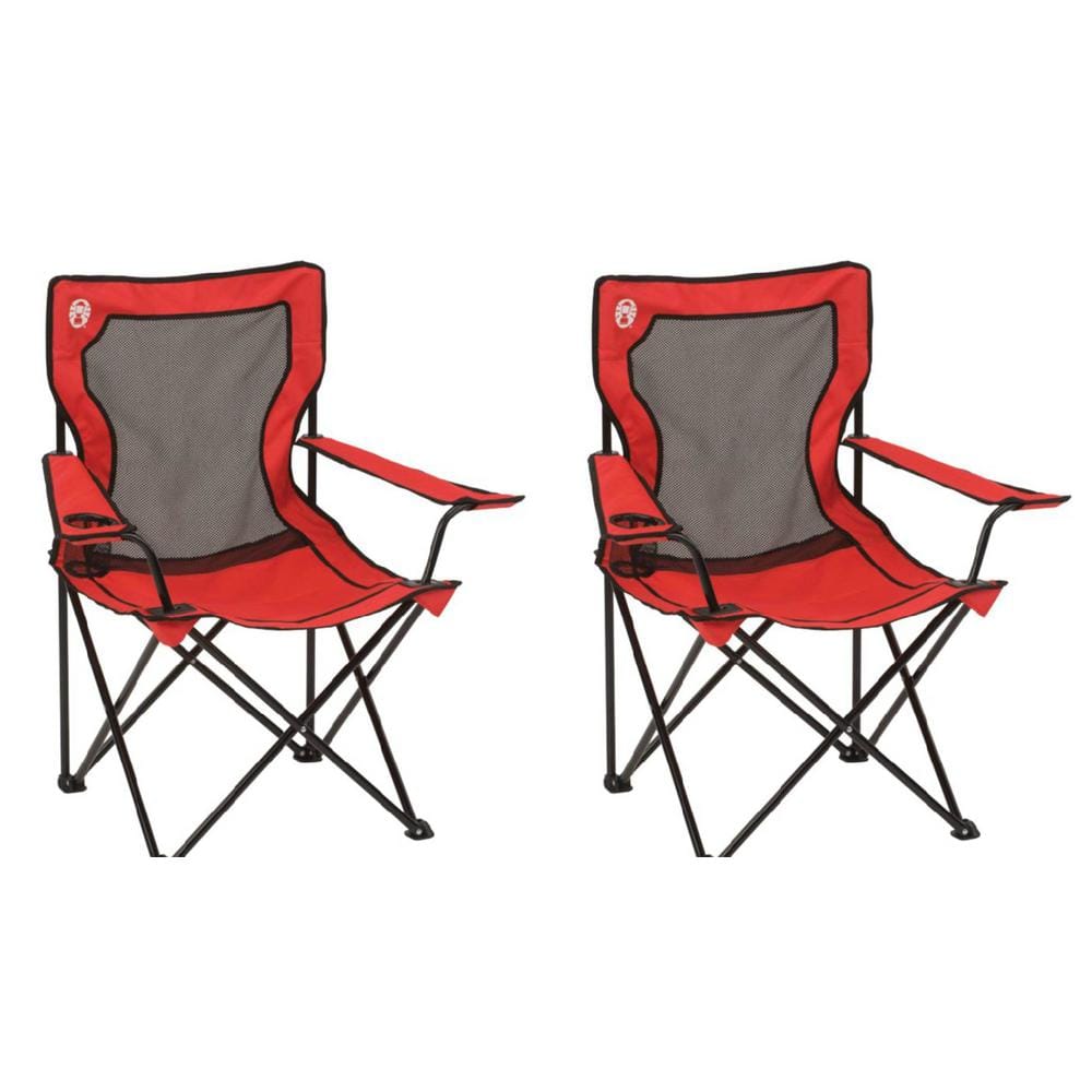 Coleman Folding Broadband Quad Chair for Camping with Mesh Back and