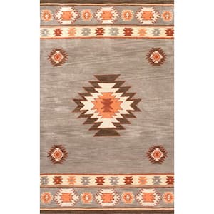 Shyla Abstract Sage Doormat 3 ft. x 5 ft. Area Rug