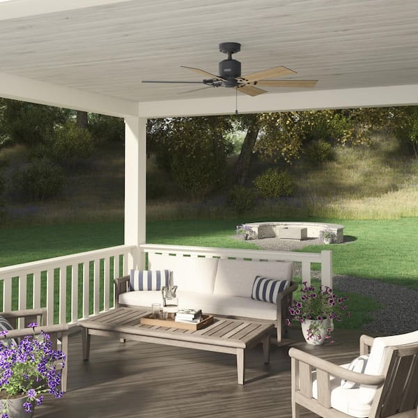 Hunter Barrel 52 in. Indoor/Outdoor Matte Black Ceiling Fan