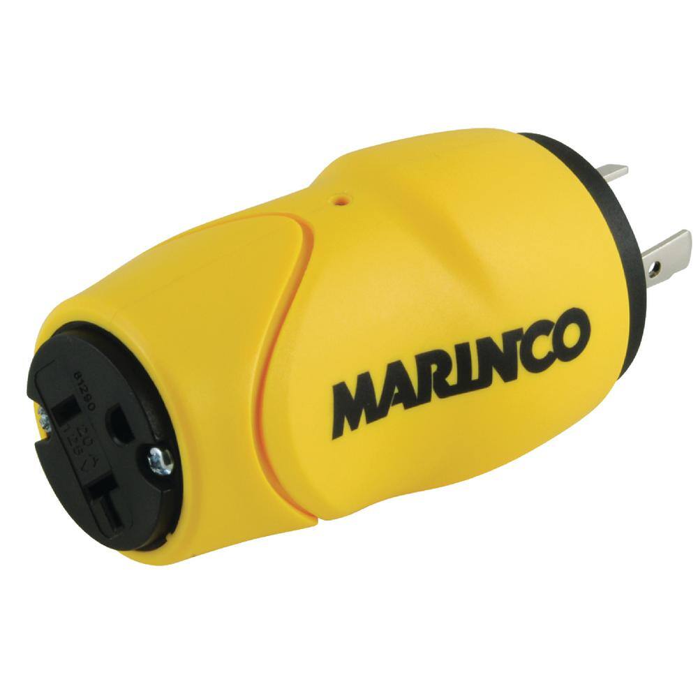 MARINCO Straight Adapter Dock Side Male 20 Amp/125-Volt Locking to