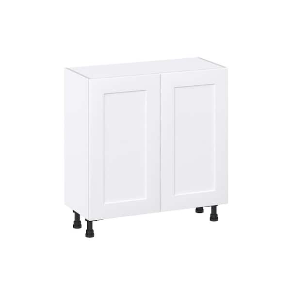 J COLLECTION Roseland 33 in. W x 14 in. D x 34.5 in. H Assembled Shaker Full Height Door Base Kitchen Cabinet in Warm White