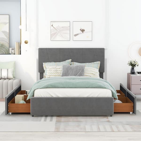 Horsley upholstered store storage platform bed