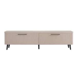 Jodie 68.9 in. Wide Mid-Century Modern Whitewashed Oak TV Stand Fits TV's up to 60 in.