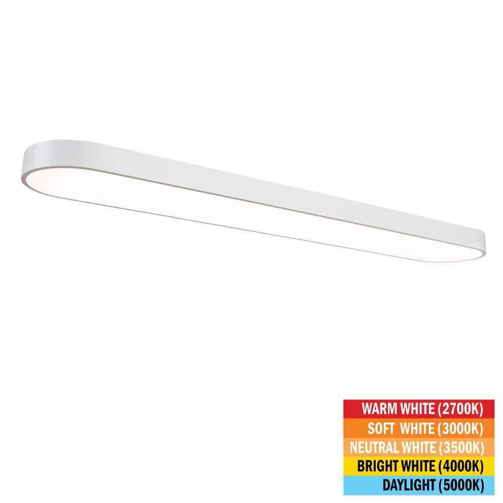 4 ft. x 8 in. White LED Flush Mount Ceiling Light Fixture 2700K 3000K 3500K 4000K 5000K 3500 Lumens 52-Watt 120-Volt price history on PriceWatchPro