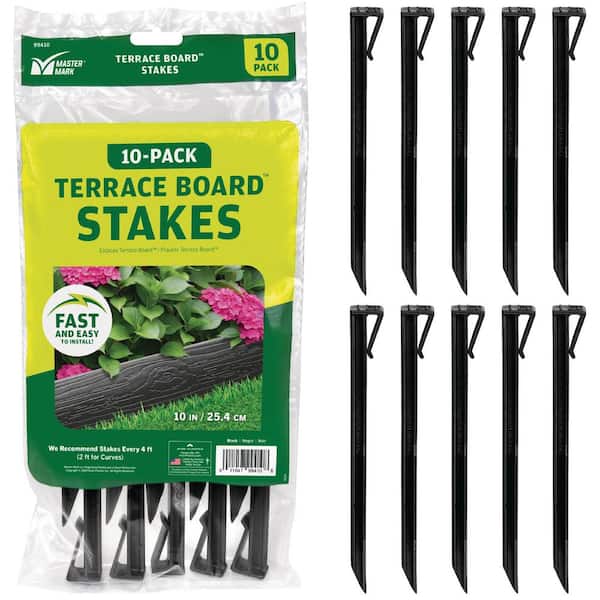 Terrace Board 10 in. H Stake, Black (10-Pack)