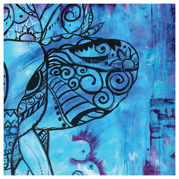 VENICE BEACH Collections Sunset on Ganesh Abstract Design by Sarah Wahl 1 Piece Unframed Canvas Drawing Print Abstract Print 30 in. x 30 in.