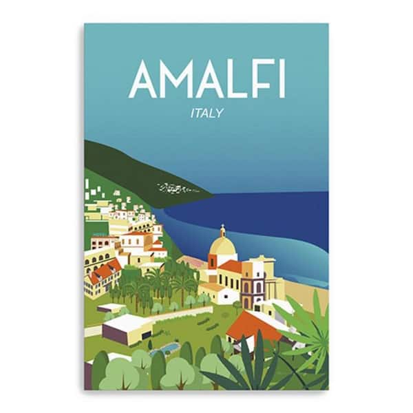 HomeRoots Charlie Vibrant Amalfi Coast by Unknown Unframed Art Print 48 in. x 32 in.