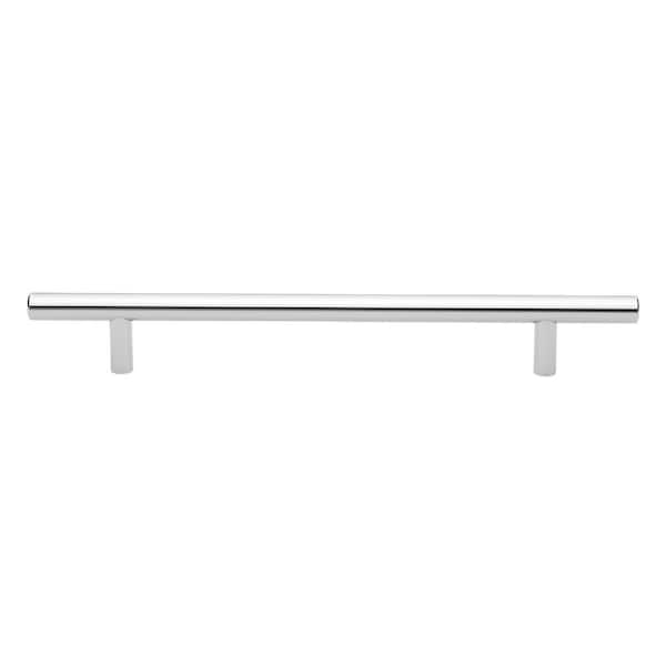 GlideRite 7 in. Polished Chrome Solid Handle Drawer Bar Pulls (10-Pack)