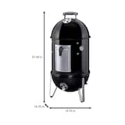 14 in. Smokey Mountain Cooker Smoker in Black with Cover and Built-In Thermometer