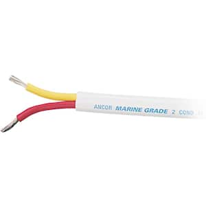 Marine Grade Tinned Duplex Safety Cable Red and Yellow With White Jacket, 6/2 AWG Flat, 50 ft.