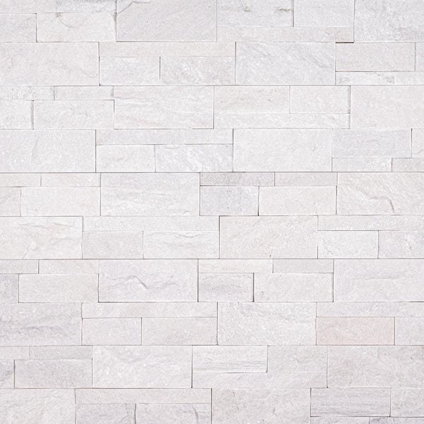 MSI Arctic White Splitface Ledger Panel 9 in. x 24 in. Quartzite Wall Tile (36 cases/162 sq. ft./pallet)