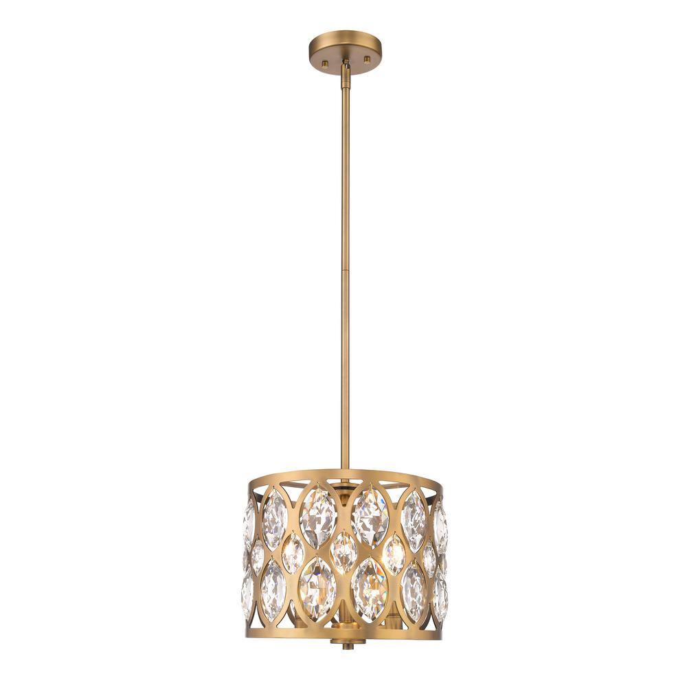 Dealey 3-light Heirloom Brass Chandelier With Crystal Shade 6010-12hb 