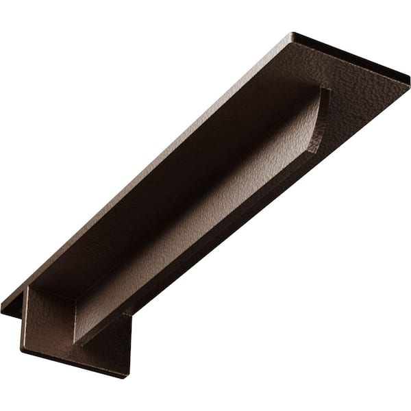 Ekena Millwork 3 in. x 2 in. x 14 in. Steel Hammered Dark Bronze Heaton Bracket