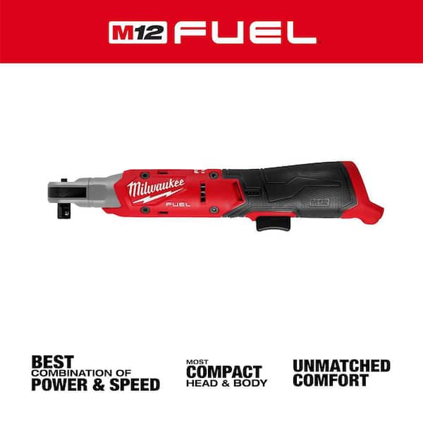 M12 FUEL 12V Lithium-Ion Compact 3/8 in. Cordless Ratchet, & 5. 0Ah Battery