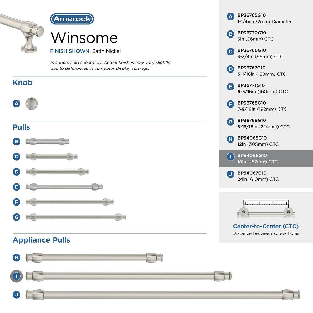 Winsome 18-inch Brushed Satin Nickel Appliance Pull with Mounting Hardware