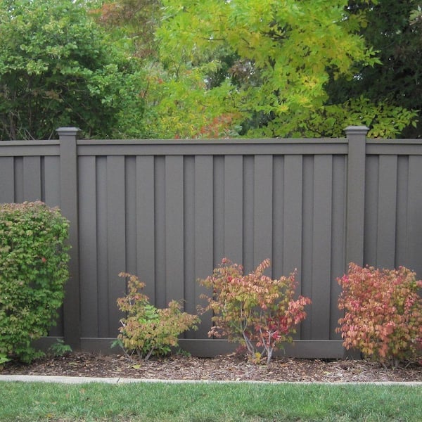 Seclusions 6 ft. x 8 ft. Winchester Grey Wood-Plastic Composite Board-On-Board Privacy Fence Panel Kit