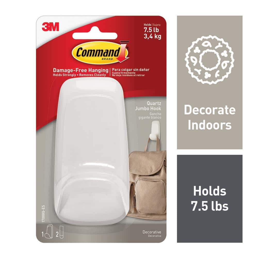 Command 3 lb. Medium White Bath Hooks (2 Hooks, 2 Water Resistant Strips)  Bath18-ES - The Home Depot