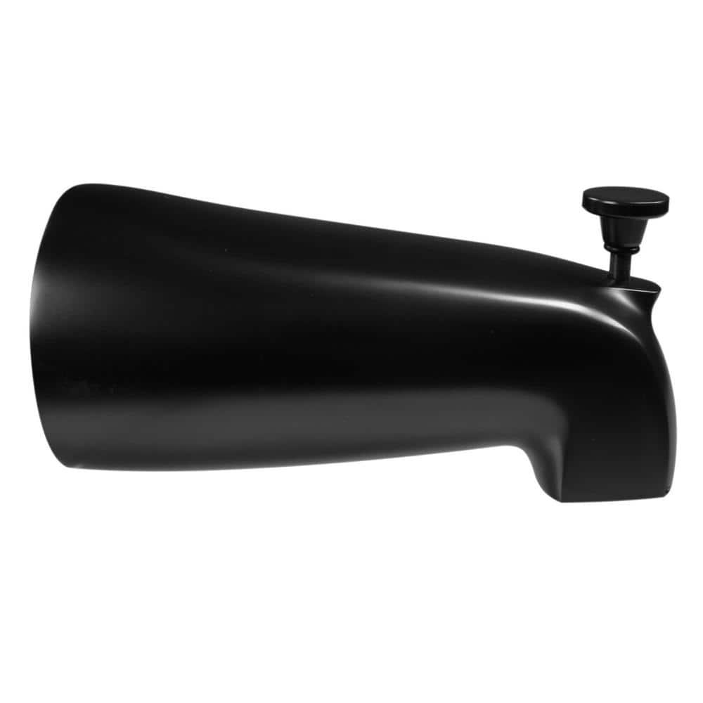 Matte Black Brass Wall Mounted Tub Spout with Diverter