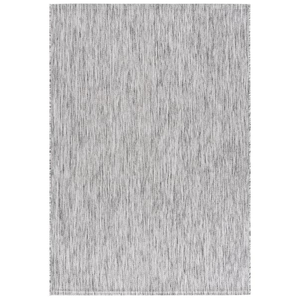 SAFAVIEH Courtyard Light Gray/Dark Gray 9 ft. x 12 ft. Dotted Diamond Indoor/Outdoor Area Rug