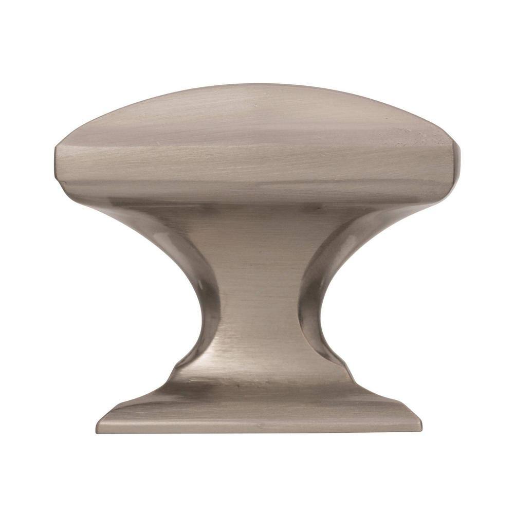 Satin Nickel Rectangular Cabinet Knob with Mounting Hardware
