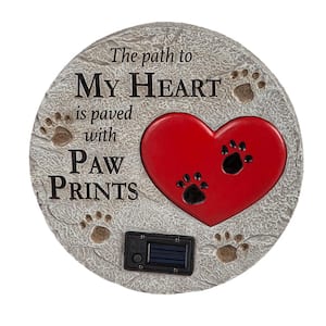 Paved with Paw Prints Solar Garden Stone