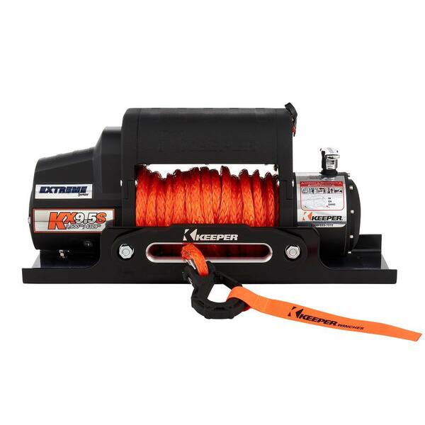 Keeper 12Volt DC 9,500 lbs. Winch with Synthetic Rope KX95172B The