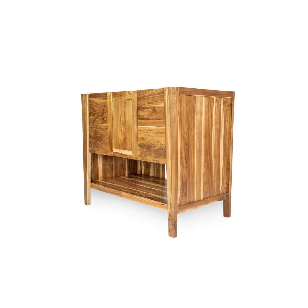 36" Earthy Teak Solid Wood Freestanding Vanity