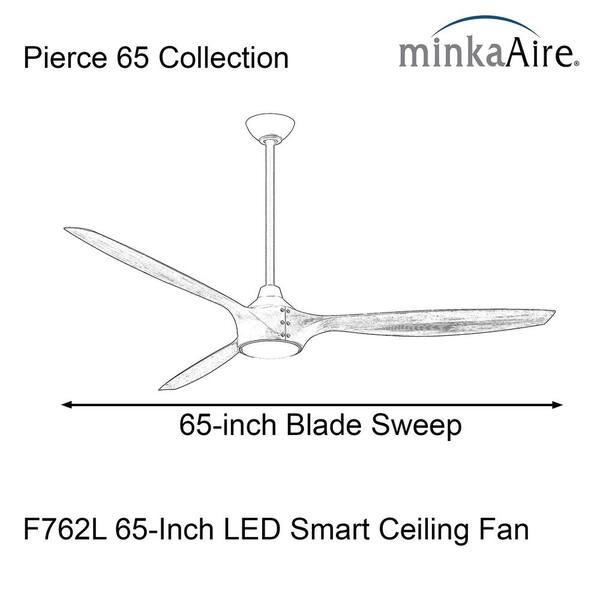 MINKA-AIRE Pierce-65 65 in. Smart Indoor Brushed Nickel Low