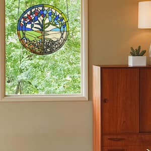 Tree of Seasons Stained Glass Window Panel