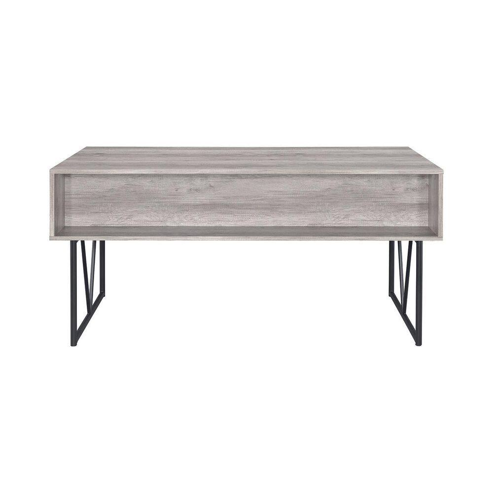 Analiese 63" Grey Driftwood Industrial Home Office Desk with 4 Drawers